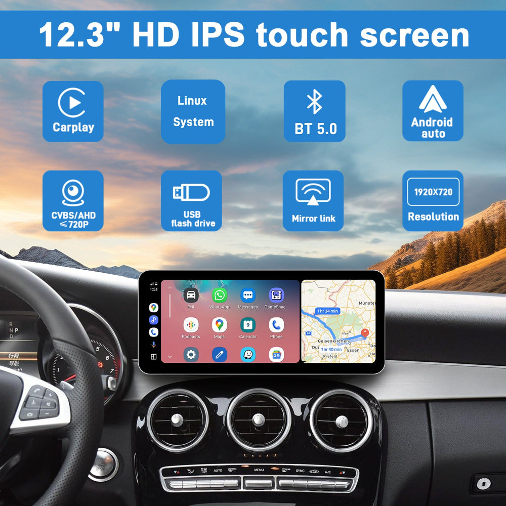 PEMP CarPlay Linux Screen for Mercedes-Benz C-Class / GLC W205/X253 — PEMP SL18