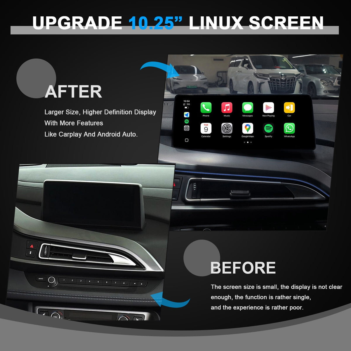 PEMP CarPlay Linux Screen for BMW i8 I12 — PEMP 9098