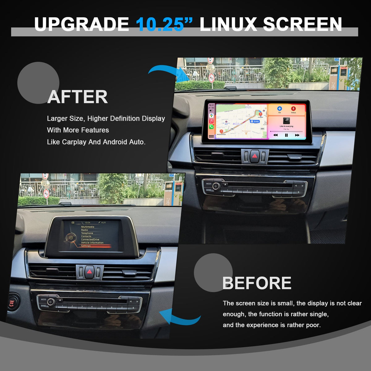 PEMP CarPlay Linux Screen for BMW 2-Series Active/Gran Tourer F45/F46 — PEMP 9002