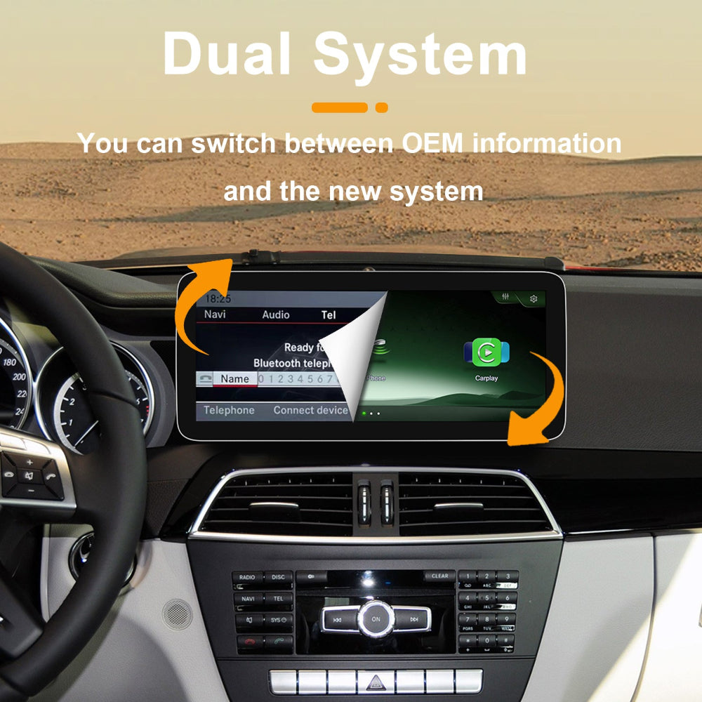 PEMP CarPlay Linux Screen for Mercedes-Benz C-Class W204 — PEMP 7L12