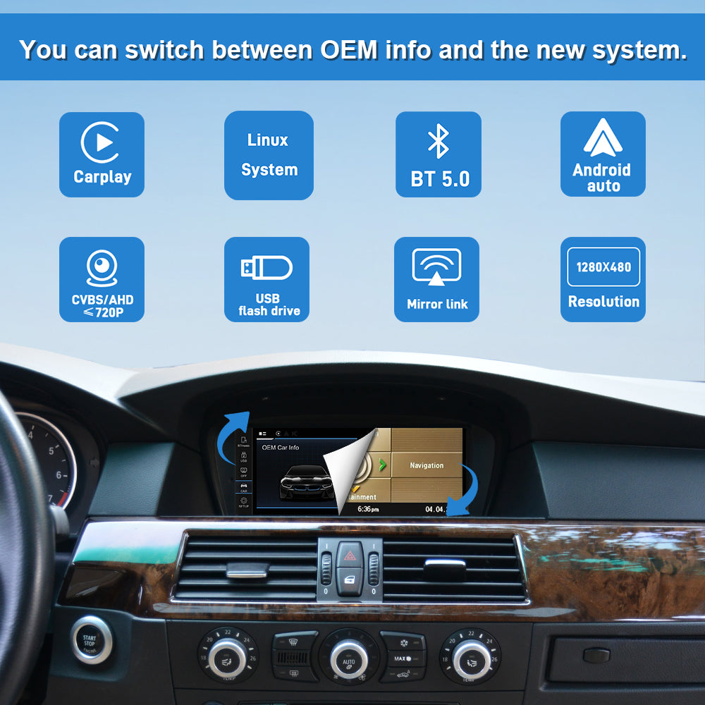 PEMP CarPlay Linux Screen for BMW E-Chassis 3-Series / M3 — PEMP 9210