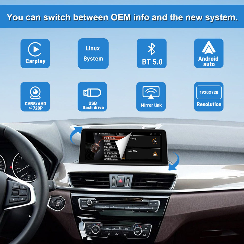 PEMP CarPlay Linux Screen for BMW F-Chassis X1/X2 — PEMP 9209