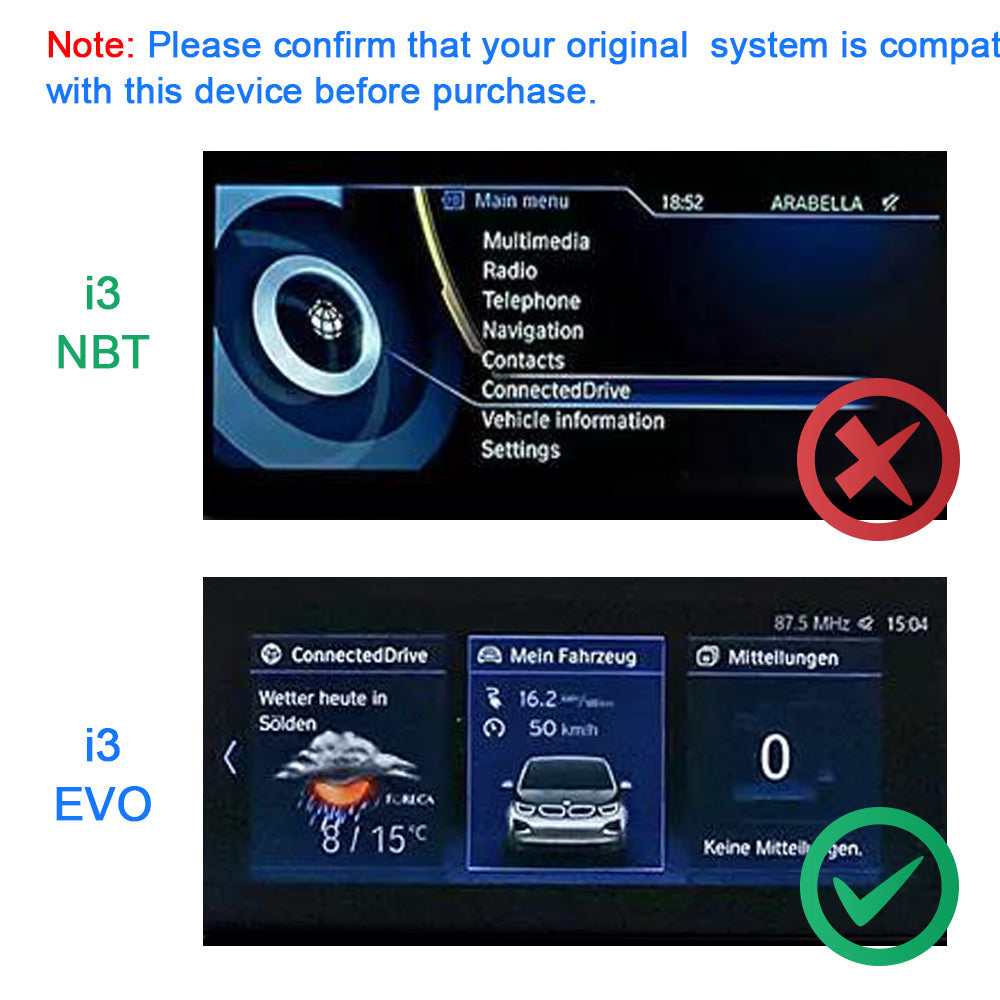 PEMP CarPlay Linux Screen for BMW i3 I01 — PEMP 9803